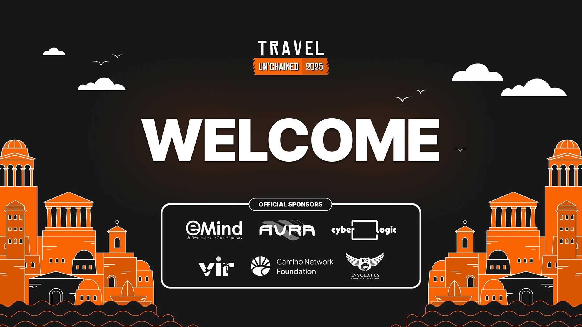 Travel Unchained 2025 Banner mit den Sponsoren
